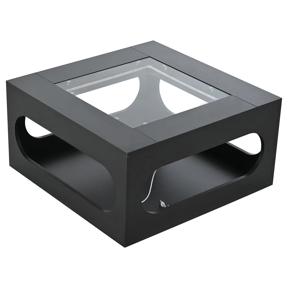 Tavolino quadrato - Xylo - 70x70cm vetro temperato nero