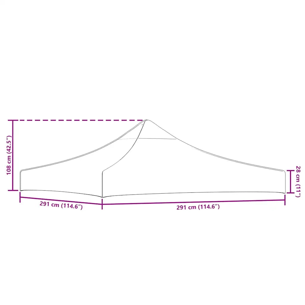Tetto per Tendone per Feste 3x3 m Arancione 270 g/m² 315320