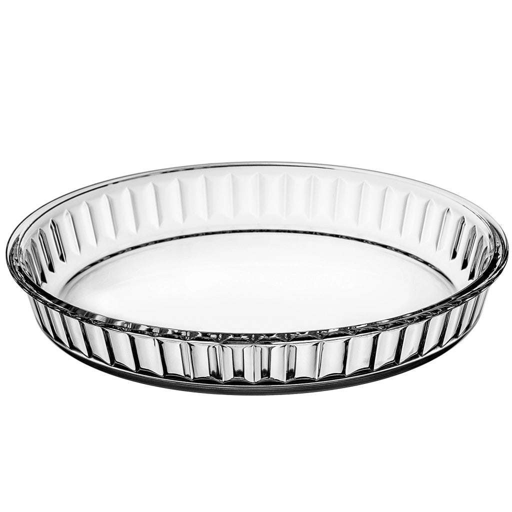 Teglia rotonda in vetro KADAX per pizza e crostate, resistente al forno, 28 cm