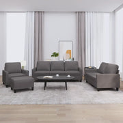 Set di Divani 4 pz con Cuscini Grigio in Similpelle