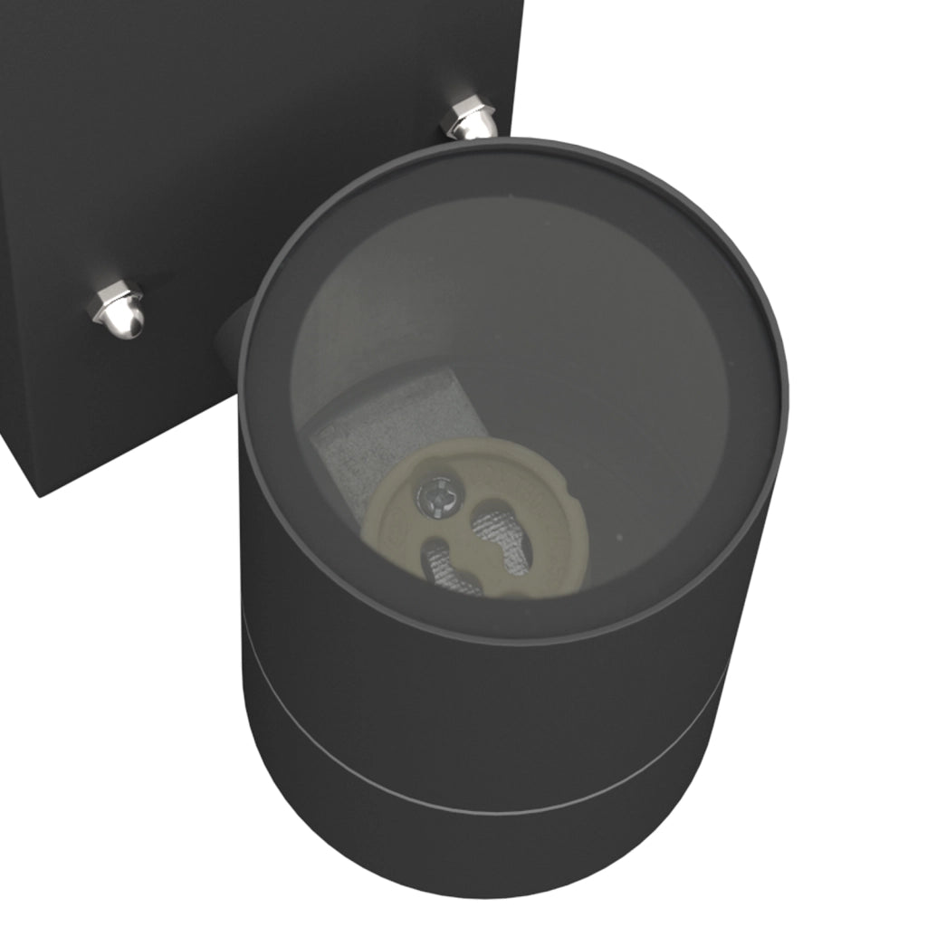 Luci da muro esterne 2 pcs Acciaio Inossidabile Nero IP44