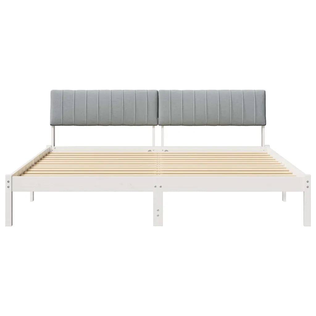 Struttura del letto-Giroletto-Rete del Letto Bianco e grigio chiaro 180 x 200 cm 778194