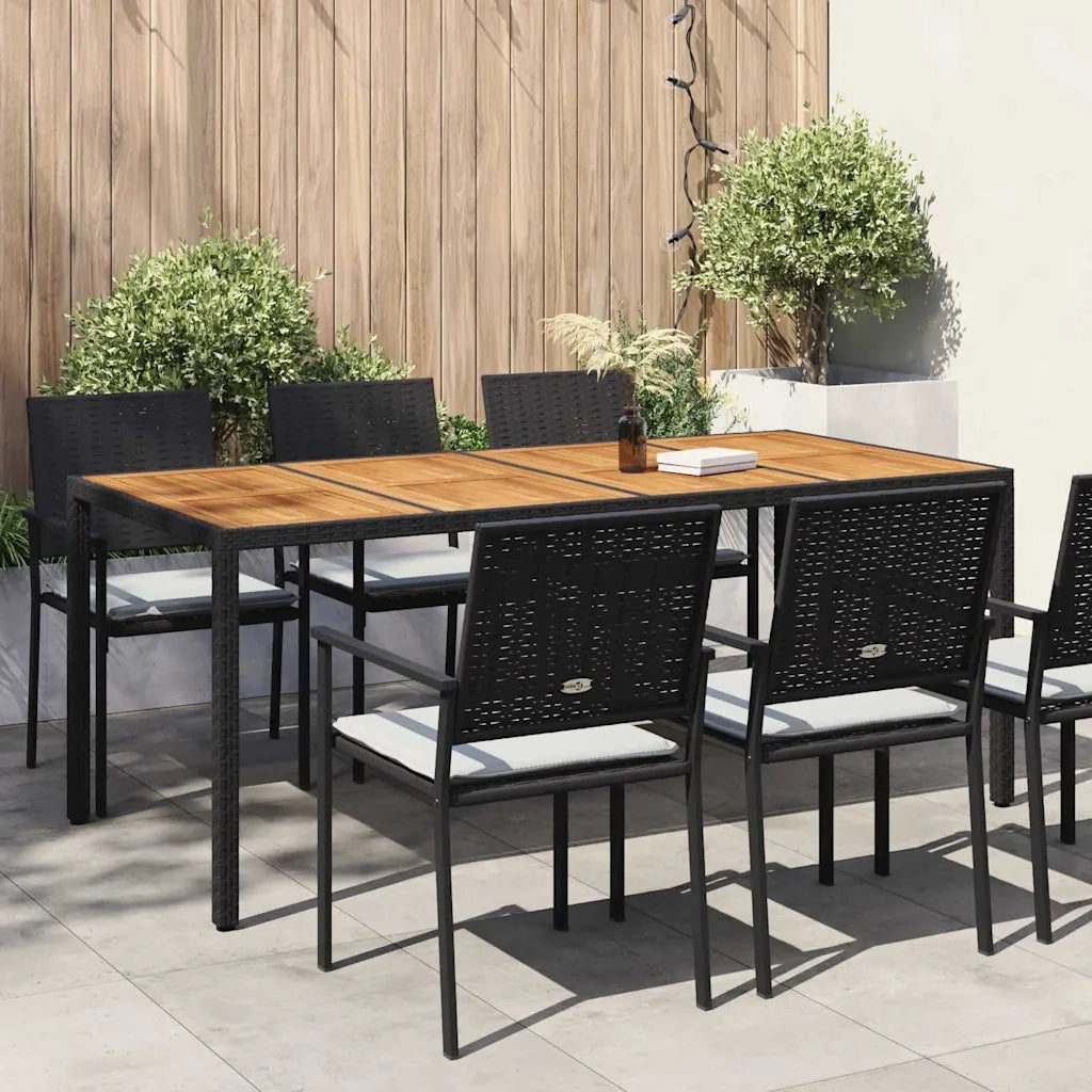 Tavolo da Giardino Nero 190 x 90 x 75 cm polyrattan