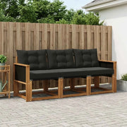 Set di divani da esterno con cuscino 3 pcs Naturale e Nero 3381736