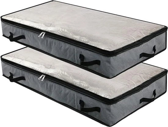 Opacchiabile Ripostigli Sotto Letto - 2 Pezzi per Abbigliamento e Coperte con Finestra Translucida e Maniglie