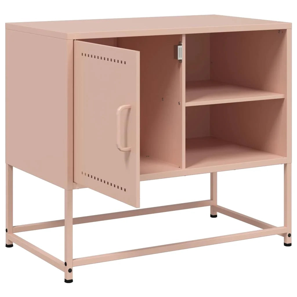 Mobile TV multimediale mensola TV credenza TV sala da pranzo soggiorno camera da letto rosa 68 x 39 x 60,5 cm acciaio rosa 02_0028300