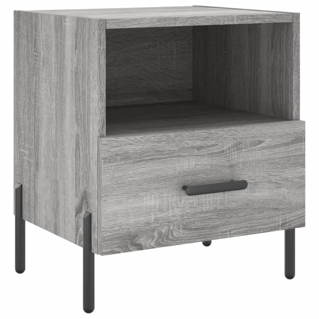 Comodini 2 pz Grigio Sonoma 40x35x47,5 cm in Legno Multistrato
