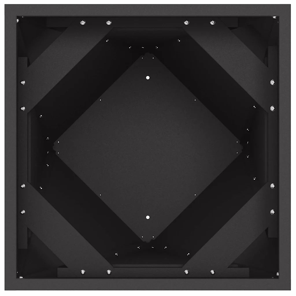 Fioriera 2 pcs Nero 50 x 50 x 75 cm Acciaio