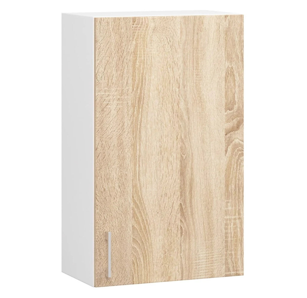 Mobile da cucina pensile sistema AKORD LIMA Bianco 50 cm 1 anta inserto frontale Sonoma Quercia 50x30,5x72 cm