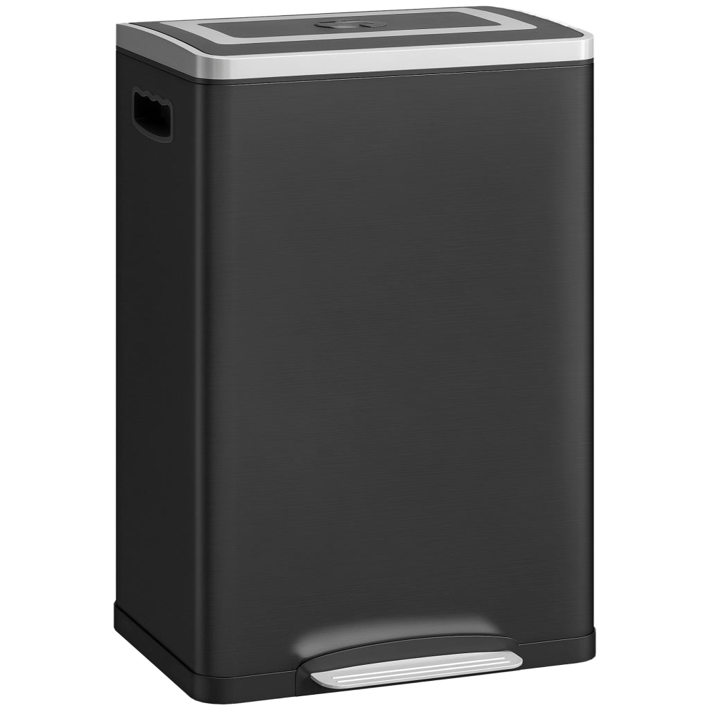 Cestino per la Cucina 2 Scomparti 2x20L ¨C zephmum ¨C Nero 40x34.8x59 cm