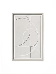 Quadro Hispanohogar in resina 3D con texture geometrica bianco 93x63x4