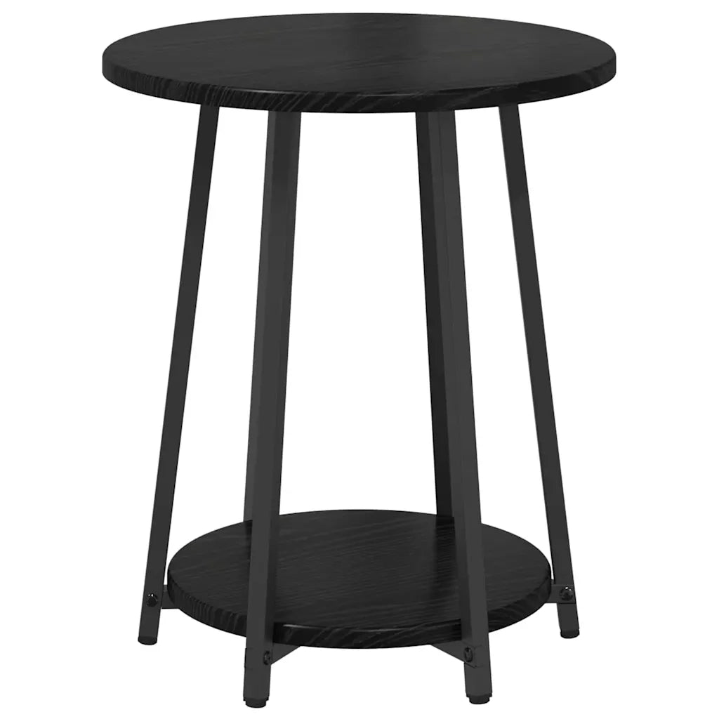 Set tavolini con lo scaffale 2 pcs Rovere Nero 869702