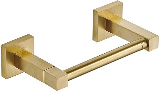 Supporto per carta igienica, finitura a sbalzo oro, doppia staffa, supporto per carta igienica rotativo quadrato, supporto per carta igienica, appendiabiti, in acciaio inossidabile, installazione a parete moderna