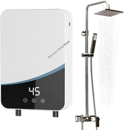 Boiler di acqua calda elettrico senza serbatoio - riscaldamento istantaneo - boiler di riscaldamento a flusso continuo - riscaldatore a flusso continuo - 3500W/5500W - Bianco