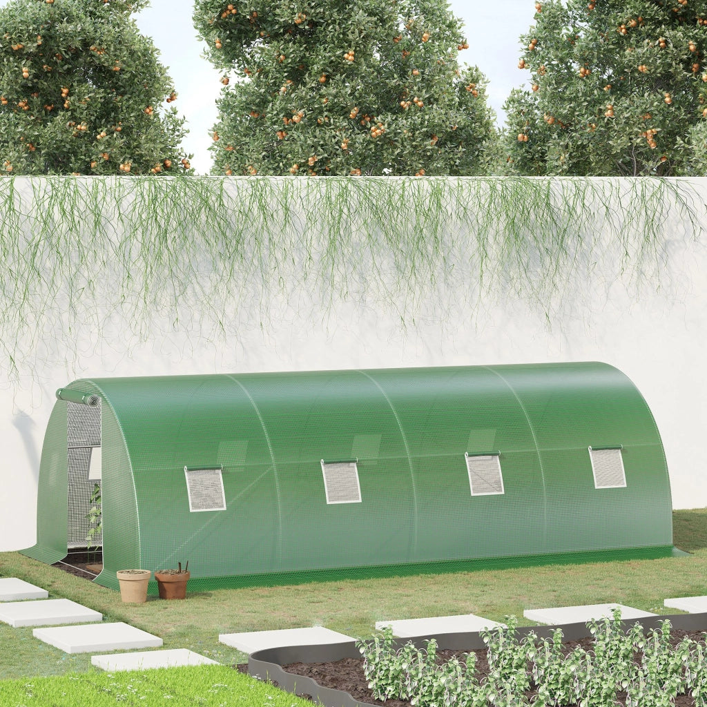Serra da Giardino Tunnel ¨C zephmum ¨C Verde, 6x3x2 m, 8 Finestre, Porta con Zip