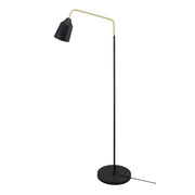 Lampada da terra Capree in ferro nero e rame
