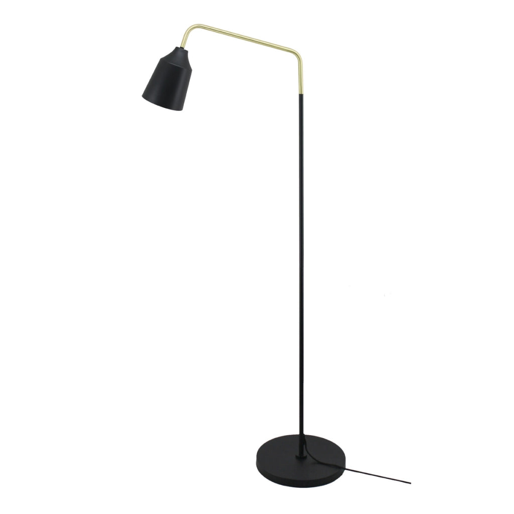 Lampada da terra Capree in ferro nero e rame