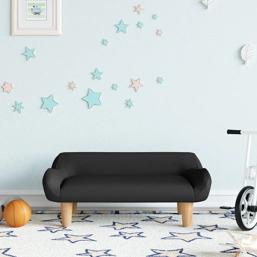 Divano | Divano da soggiorno | Sofa per Bambini Nero 70x40x24 cm in Tessuto