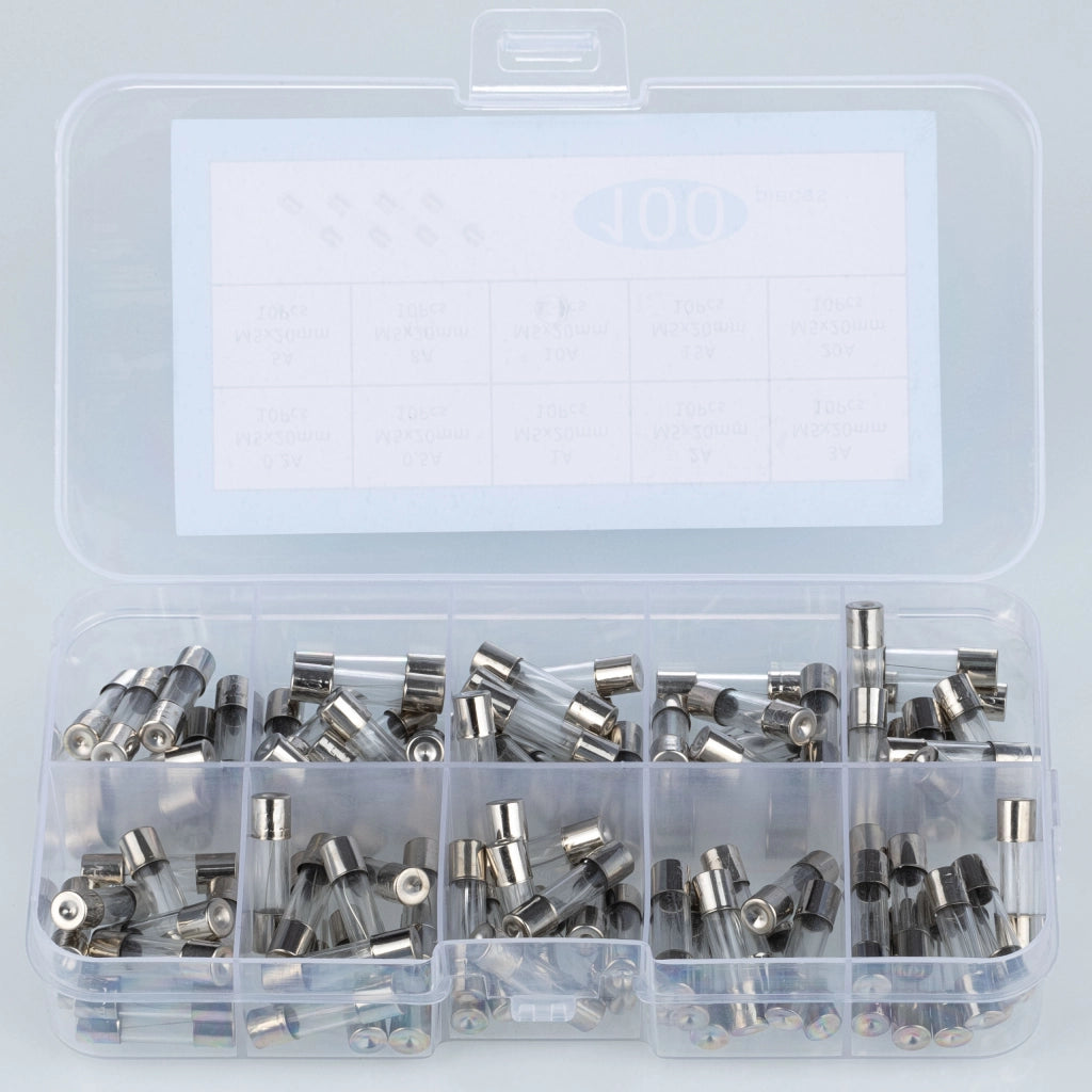 Set di Fusibili Vetro WTA 5x20mm – 100 Pezzi 0.2A-20A | Alta Qualità, Protezione Rapida