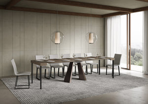 Consolle Allungabile 90-300x40x77 cm Diamante Tortora Telaio Orso