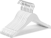 Hangers per bambino in legno - Adatti per bambini - Set da 10 - Bianco - Legno di acero massiccio