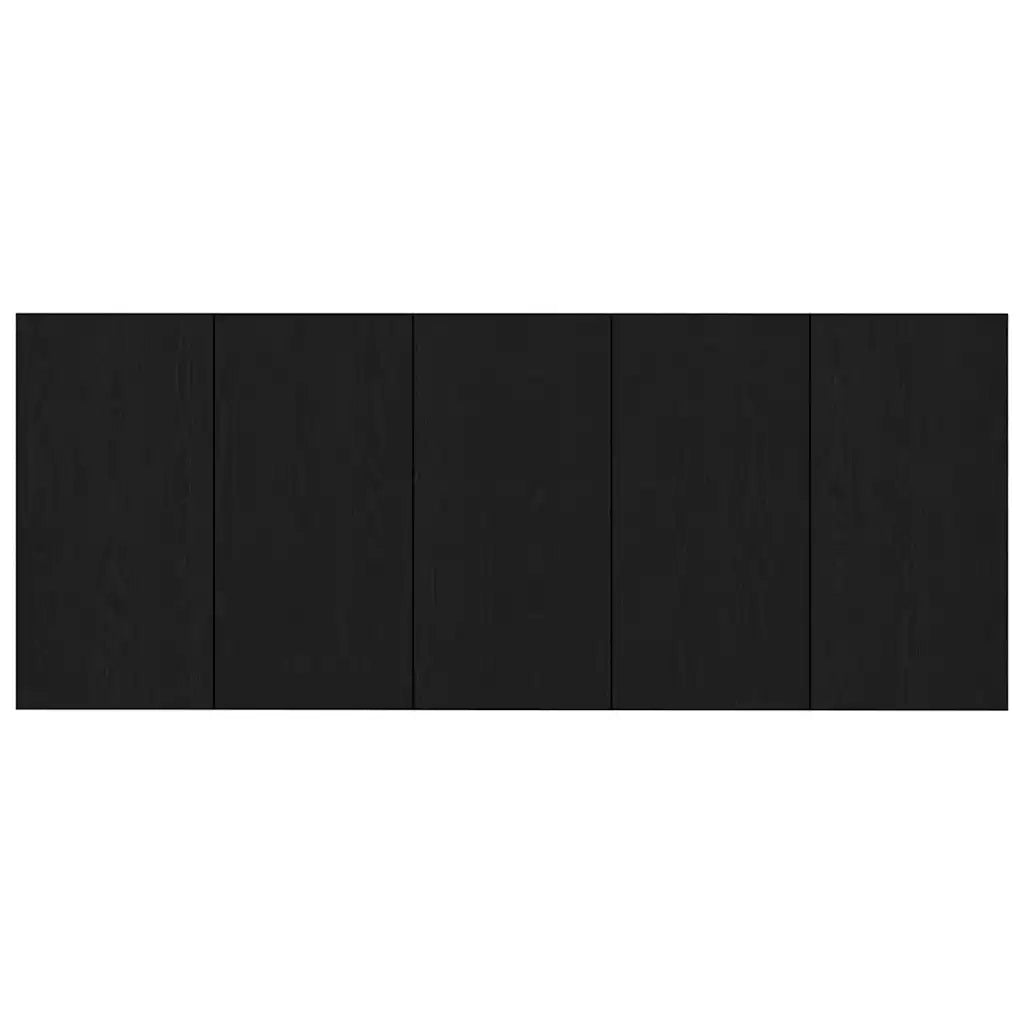 Testata con Comodino 3 pz-Set di 3 Testiera con Contenitore Rovere Nero Legno multistrato 399517