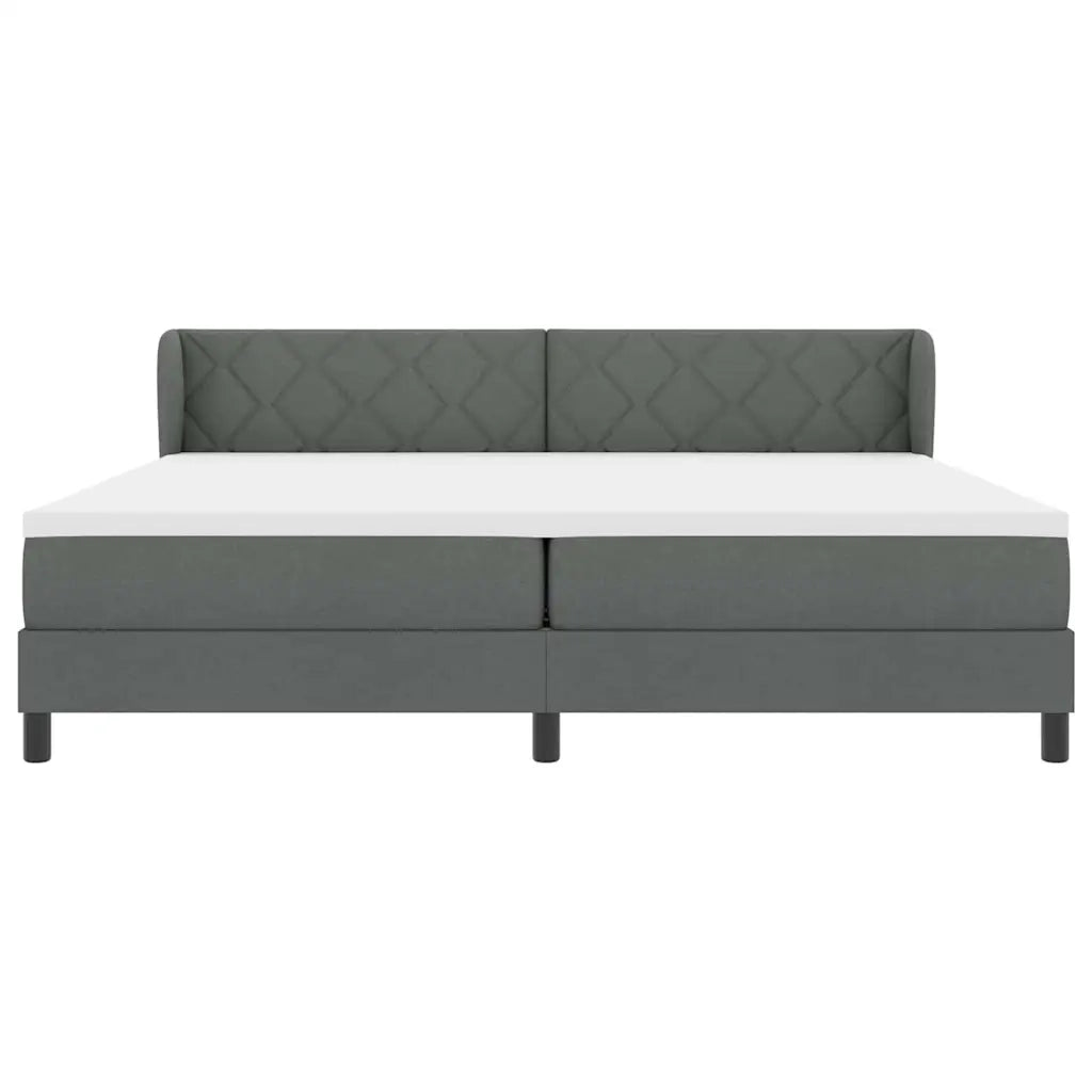 Letto a molle con materasso Grigio scuro 200 x 200 cm Tessuto 3340109