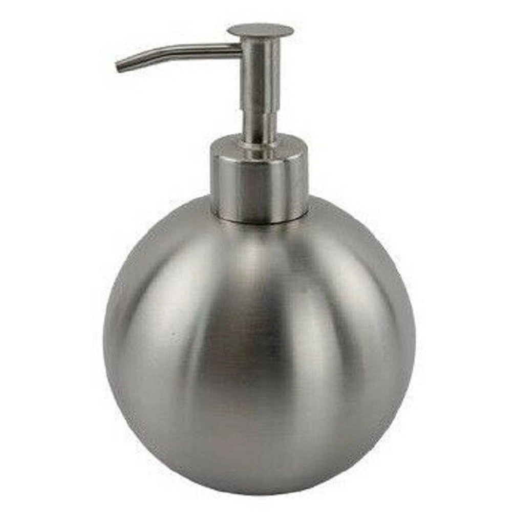 Trade Shop - Dispenser Porta Sapone Liquido Portasapone Metallo Satinato Sfera Elegante 69458 -