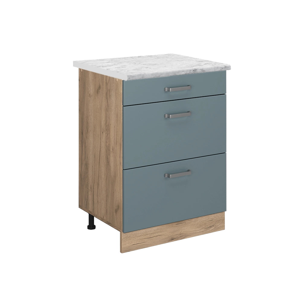 Vicco Mobiletto base per cucina Grigio-blu 60 cm PL Marmo