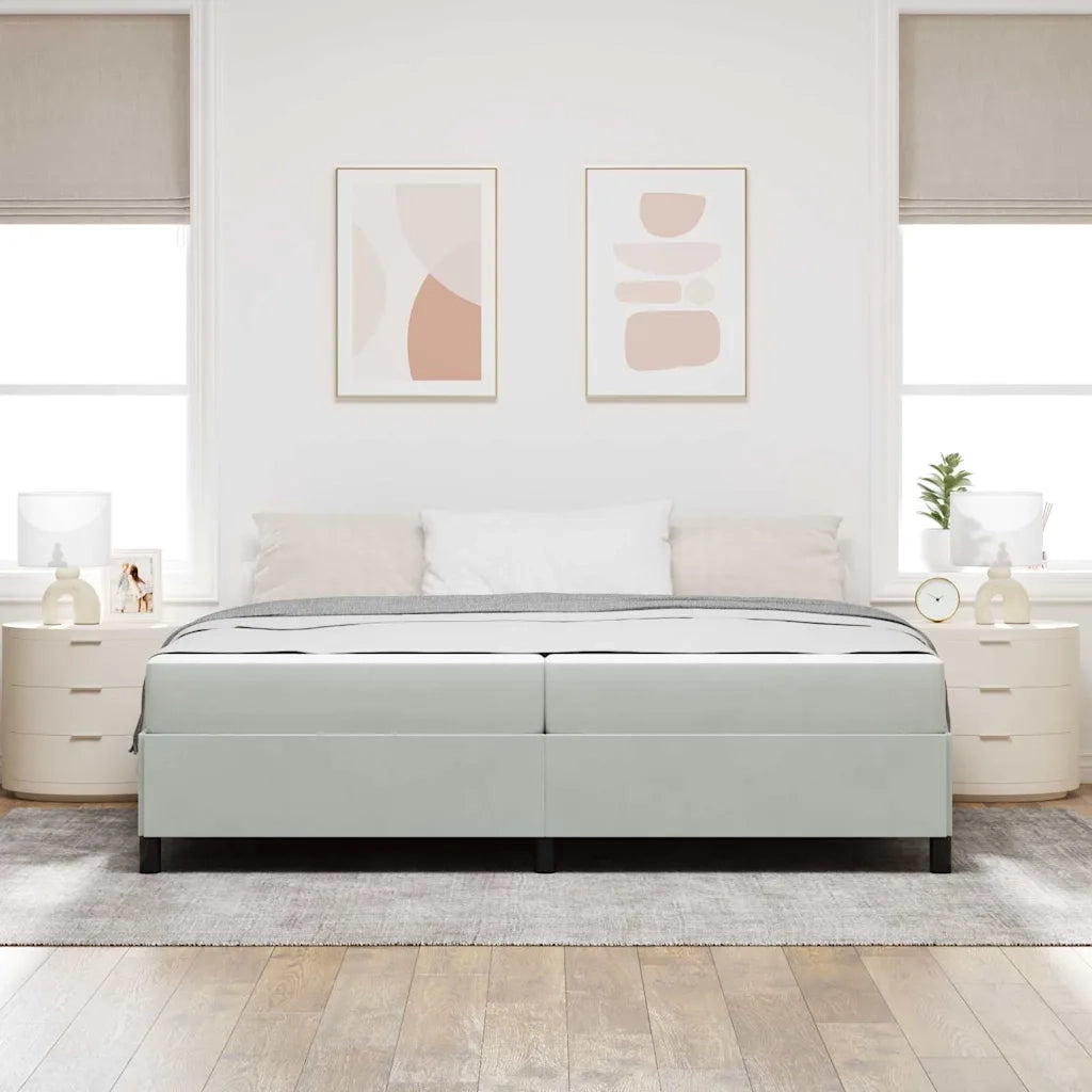 Struttura del letto Grigio chiaro 200 x 200 cm Tessuto