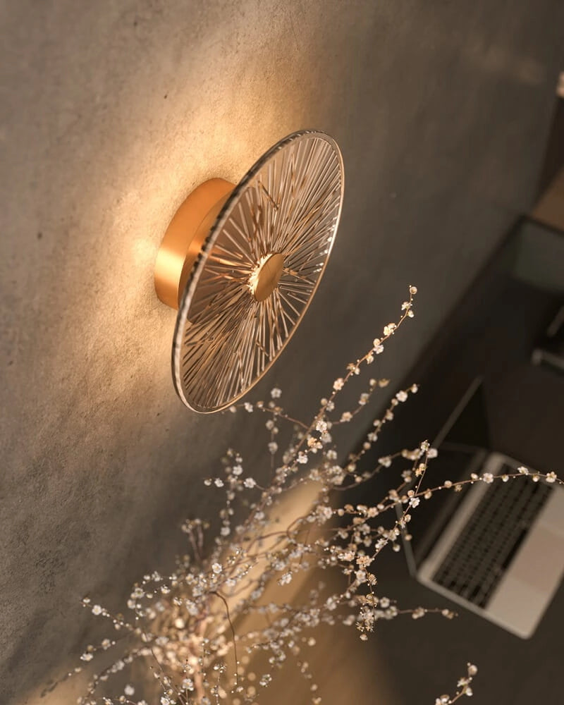 Applique tonda vetro trasparente oro Allure LED 5W Maxlight