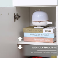 Mobile Bagno 1 Anta 1 Cassetto 35x30x77,5 cm in Legno Bianco