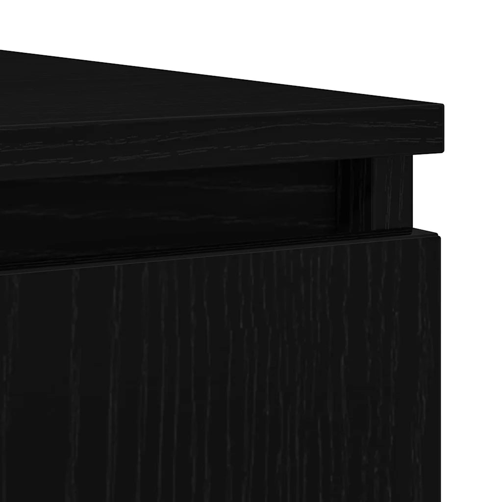 Credenza con Cassetti Rovere Nero 100,5x35x76 cm Truciolato 3328445