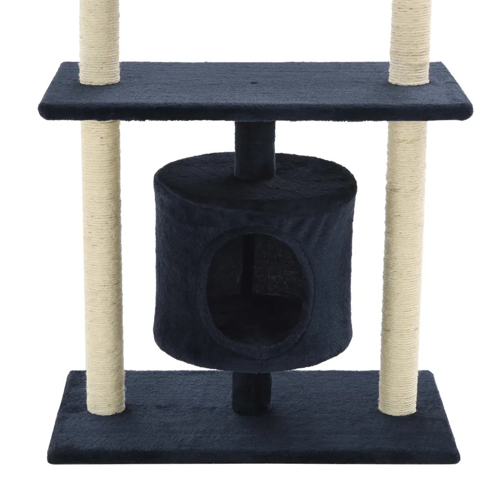 Albero per Gatti con Tiragraffi in Sisal 95 cm Blu Scuro CFW4692670