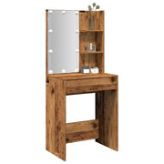 vidaXL Toeletta con LED Legno Antico 60x40x140 cm