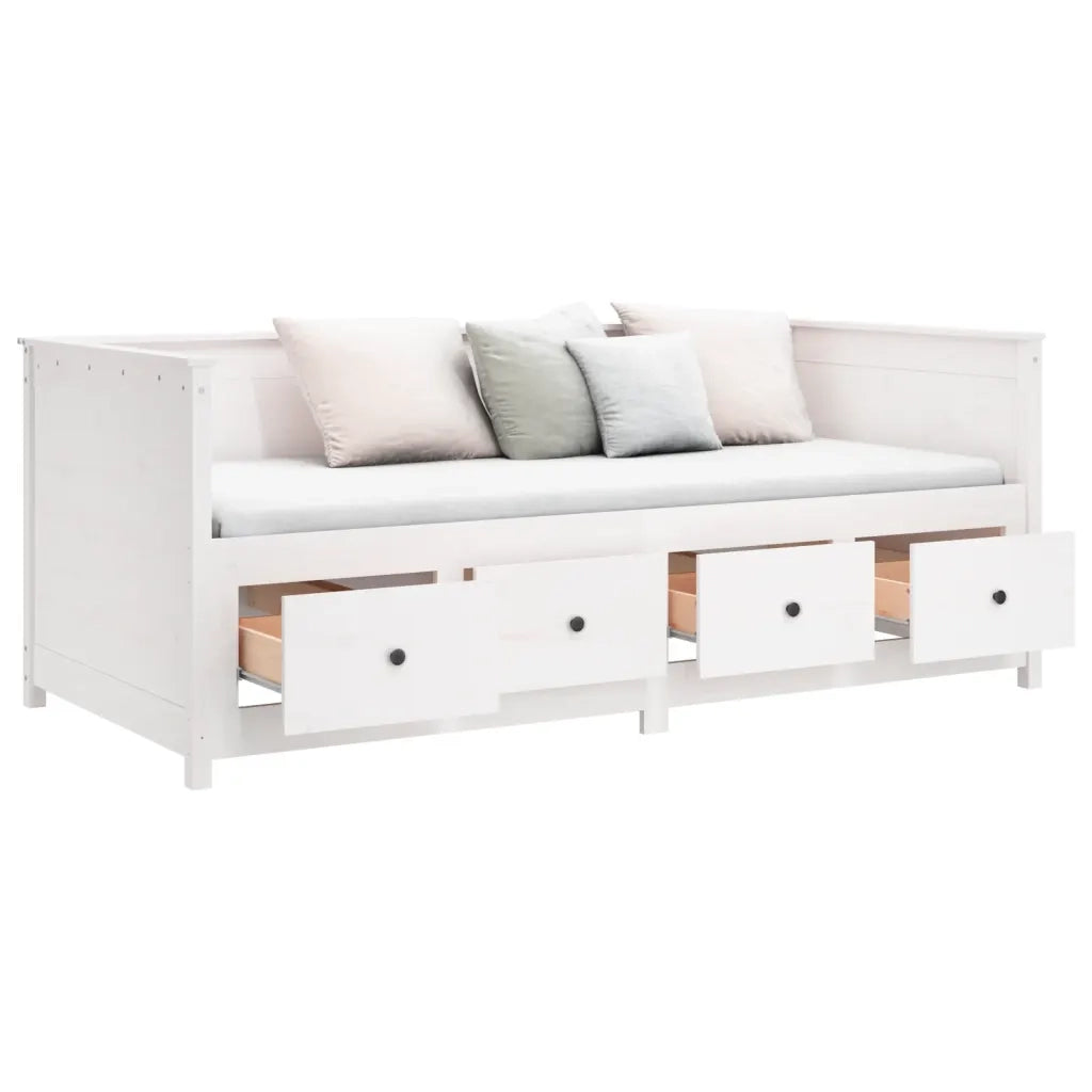 Dormeuse senza Materasso Bianca 90x190 cm Legno Massello Pino 820912