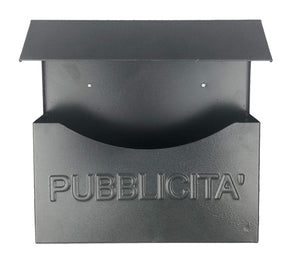 Cassetta Pubblicità 32x13x32 cm Artigian con Pensilina in Ferro Nero