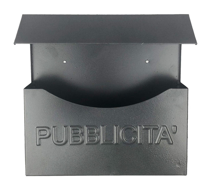 Cassetta Pubblicità 32x13x32 cm Artigian con Pensilina in Ferro Nero