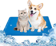 Matte per animali domestici, mat di conforto per cani, estivo, impermeabile all'acqua, coperta rinfrescante, resistente allo sforzo, comoda, con dimensioni naturali rinfrescanti, per uso domestico, animali, gatti, misure 50 x 40 cm, blu