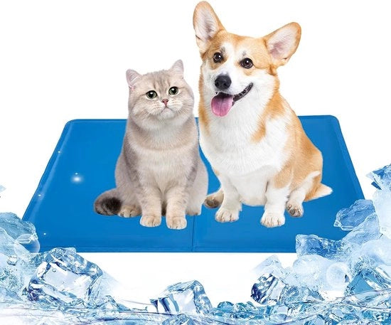 Matte per animali domestici, mat di conforto per cani, estivo, impermeabile all'acqua, coperta rinfrescante, resistente allo sforzo, comoda, con dimensioni naturali rinfrescanti, per uso domestico, animali, gatti, misure 50 x 40 cm, blu