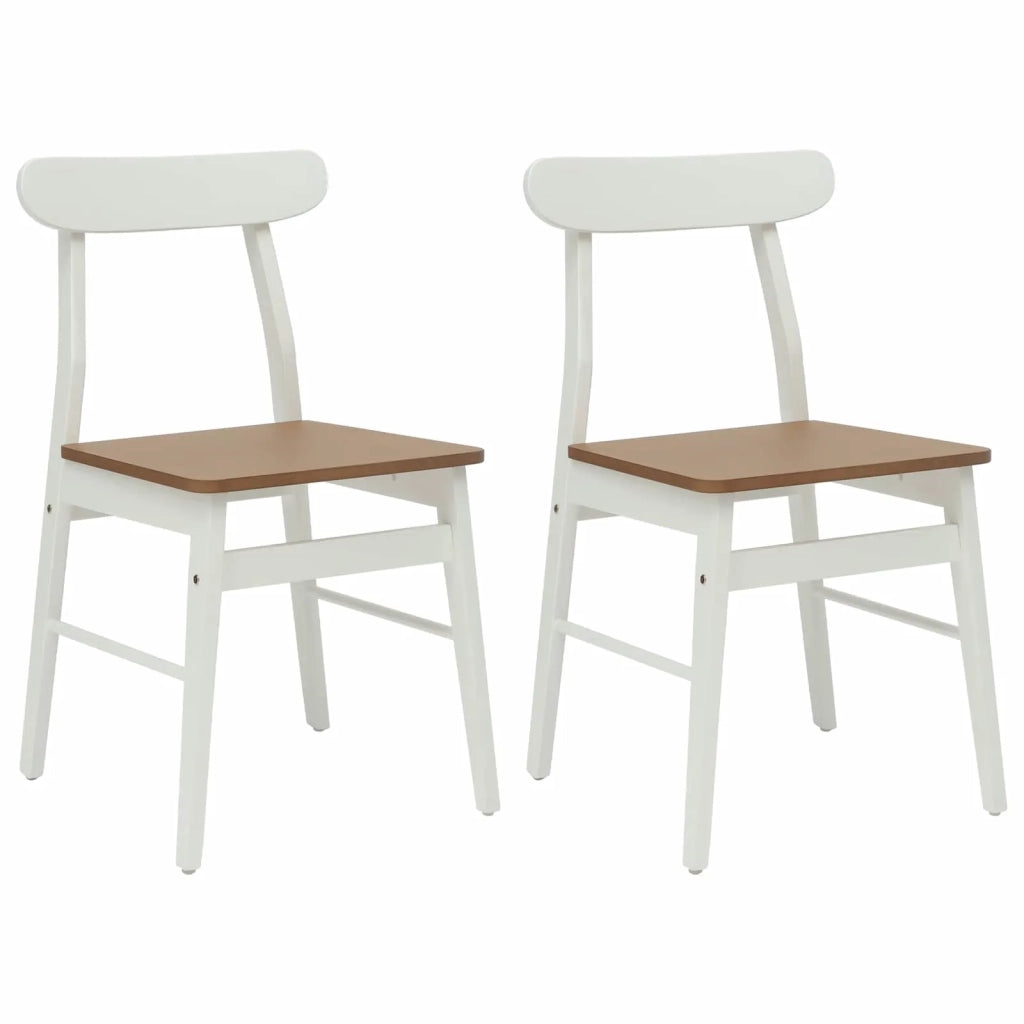 Sedia da pranzo 2 pcs Bianco e Naturale 43 x 44,5 x 77 cm 42020488
