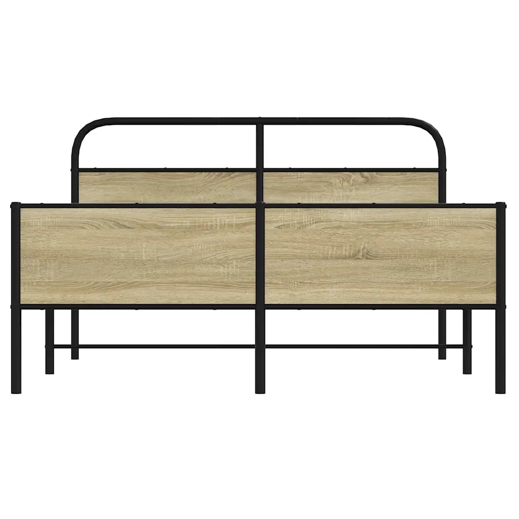 Giroletto senza Materasso in Metallo-Struttura Letto Rovere Sonoma 150x200 cm 897179