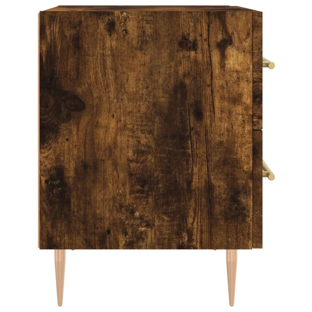 Comodino Rovere Fumo 40x35x47,5 cm in Legno Multistrato 827286