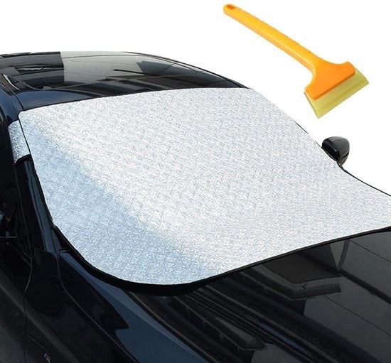 Copertura Antisnow per Parabrezza 140 x 100 cm - Protezione per Parabrezza - Antigelo e Antineve - Spazzola per Ghiaccio - Adatto per la maggior parte delle Auto - Tutti gli Anni - Copertura per Parabrezza