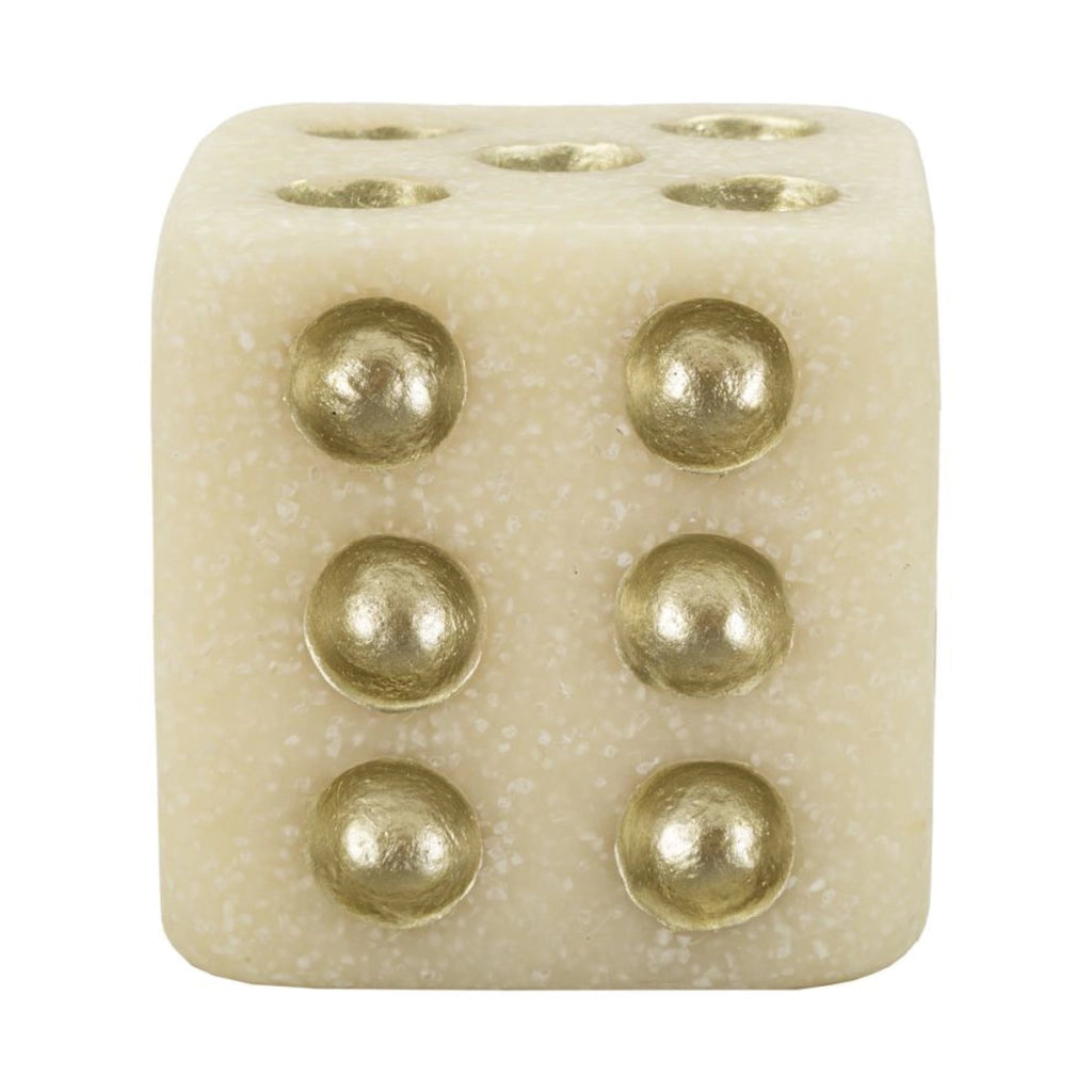 Scultura Dado 1, Bianco, Poliresina, 8x8x8 cm