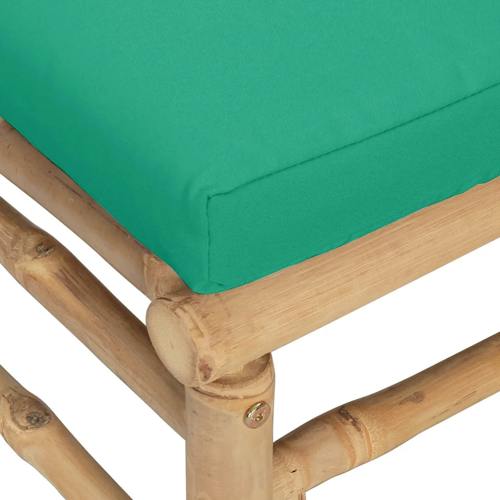 Poggiapiedi da Giardino con Cuscino Verde in Bamb¨´ CFW4634168