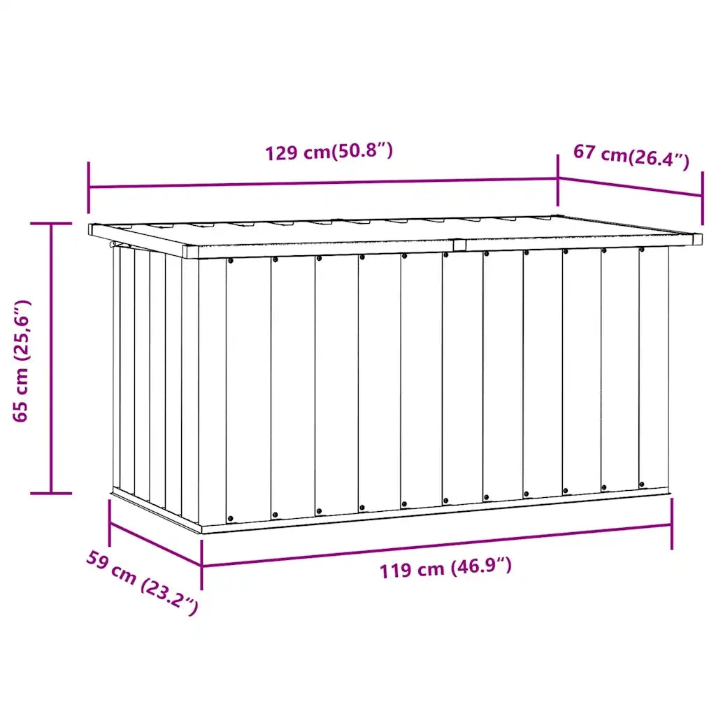 Baule da Giardino Grigio 129x67x65 cm CFW9875808