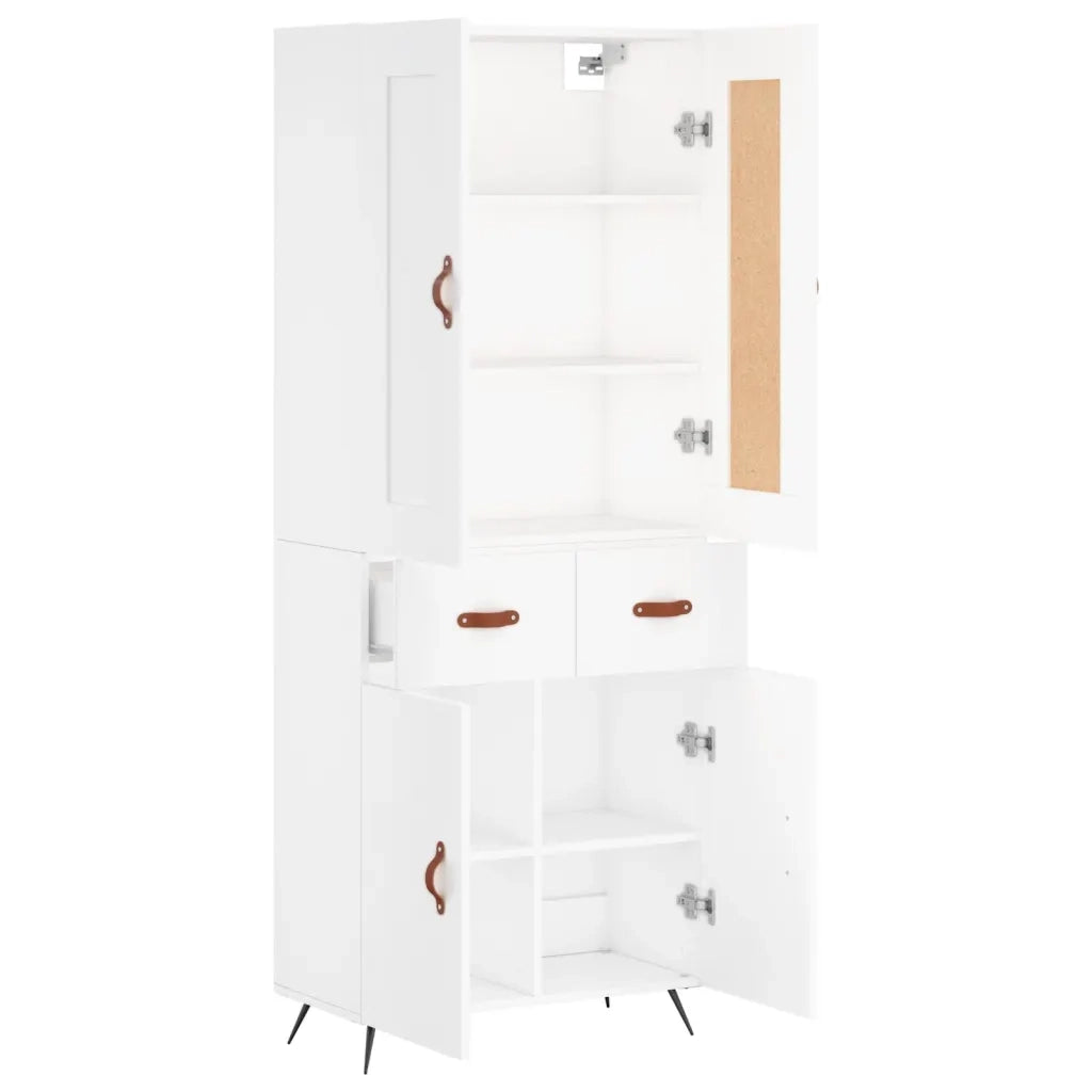 Credenza | Madia | Buffet da pranzo | Armadio da pranzo Bianca 69,5x34x180 cm in Legno Multistrato