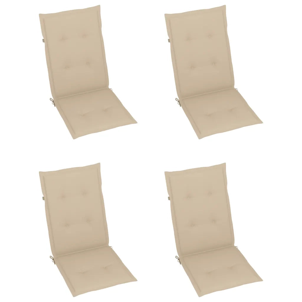 Sedie da Giardino Pieghevoli 3 pz con Cuscini Acacia Massello 3064092