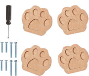 Set di 4 maniglie in legno con piedini carini per casa, cucina e armadio - Maniglie con design animale